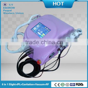 Hottest sale 6 IN 1 ipl laser hair removel machine for sale with Cavitation RF (CE,ISO,LOW PRICE)