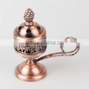 Wholesale Gold/brozen/silver Colors Wine Bowl Shape Arabic Incense Burner With Handle Bar