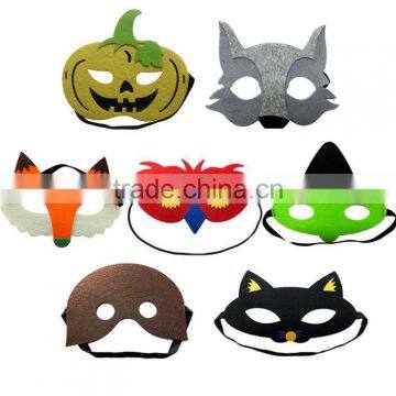 Cheap Felt Half Face Kids Animal Mask Fox Owl Wolf Mok