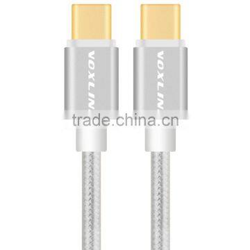 Voxlink 1m TYPE-C Male to Male Mobile Phone Data Cable Charging Cable Nylon Braided Metal Wire Silver photo-3