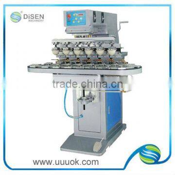 6 color pad printing machine with conveyor