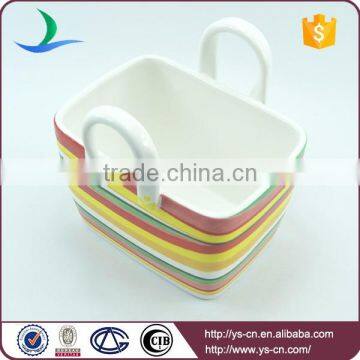 Hand Painted Rainbow Ceramic Frog Basket KitchenWare photo-3