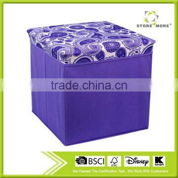 Fabric Folding Black Small Size Storage Ottoman photo-6