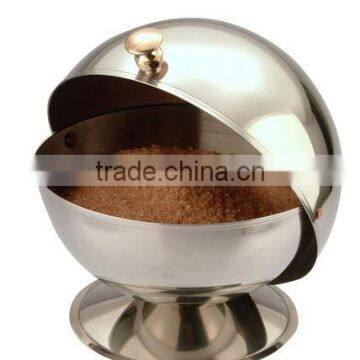 Stainless Steel Spice Jar Condiment Server Sugar Bowl With Rolltop Lid photo-4