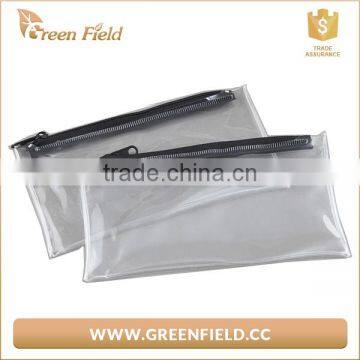 Transparent leather pencil pouch,clear PVC pencil case