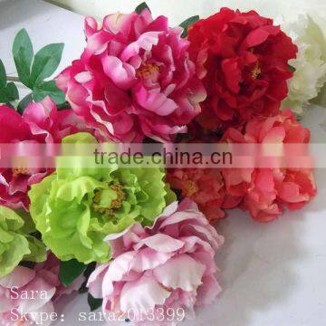 SJ1011745 2 Heads Peony Silk Flower/large Silk Flowers photo-4