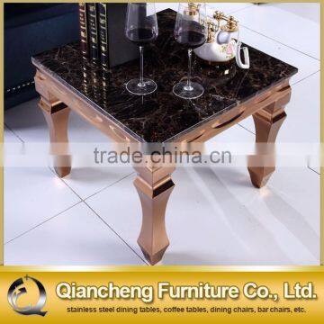 Rose Gold Side Table Marble Top Corner Table photo-2