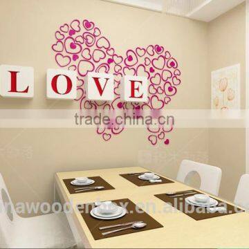 2015 Factorymade Wholesale Love Shape Wooden Wall Stickers photo-2
