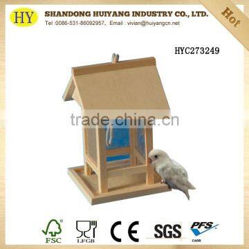 Wholesale Unfinished Houseshape Window Wood Bird Feeder