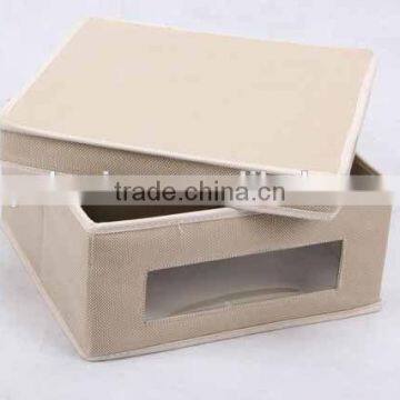 Rectangular Linen and Canvas Box With Cover/storage Box photo-3