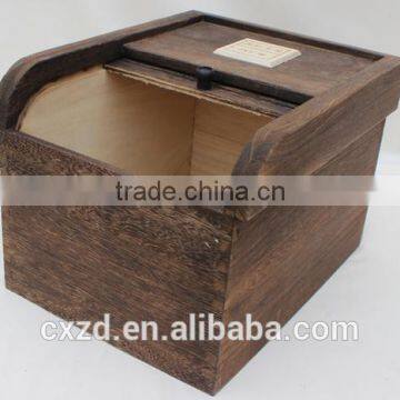 Simple design wooden rice box with burnning color