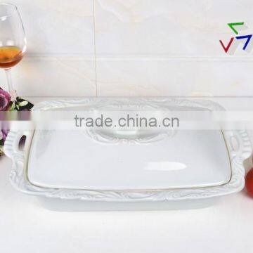 14.5" Square Porcelain Bakeware With Lid photo-2