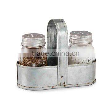 Set of 3 Galvenized Metal Serving Tray photo-3