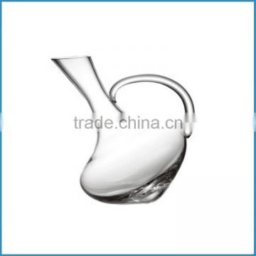 Clear hand blown Wine Glass Decanter with handle