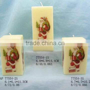 christmas art candle with santa claus 77544