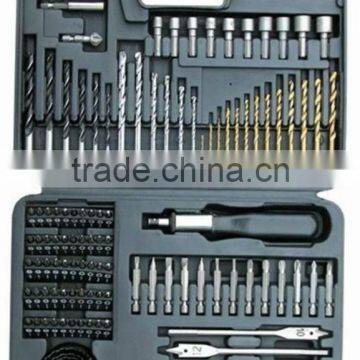 111PCS Drills & Drive Accessory Set(SCREWDRIVER BITS/MASONRY DRILL BITS/H.S.S. TWIST DRILLS SET)