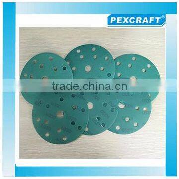 150mm Green Film backing hook and loop Disc abrasive Car polishing pad