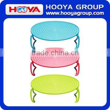 New Useful 4 in 1 Microwave Support Microwave Folding Tray Holder Round Plate Double Mat Layer photo-2
