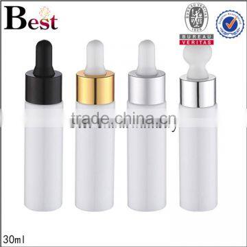 Wholesale Cosmetic Packaging Beard Oil Essential Oil Perfume White PP Big Head Aluminum 30ml Plastic Bottle photo-2