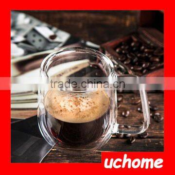 UCHOME Hot Sale Glass Coffe Cup/Double Wall Drinking Glasses