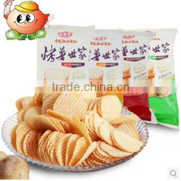 Oven potato chips with low-oil