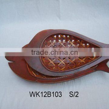 Leaf Round Bamboo Plates in Various Shape Bamboo Decoration