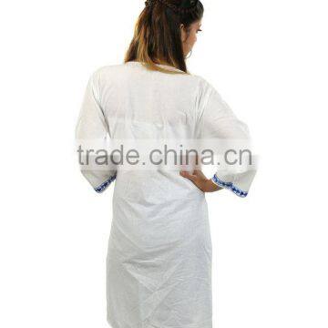 Ladies Kurta Neck and Sleeves Designs Embroider Pathani Kurta HSK2513 photo-3