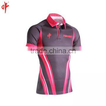 Football Rugby Jerseys,Sublimation Plain Black and Red Pantone Color photo-2
