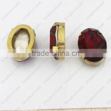 Factory Price DZ-3002 Decorative Lead Free Oval Light Siam Crystal Stone for Garment Accessories photo-4