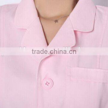 Cutomized Pink 100%cotton Nurse Uniform Long Sleeve Overcoat photo-2