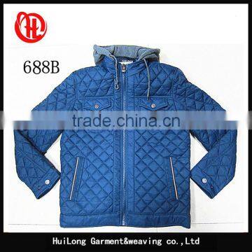 Ready made stock nylon quilted light weight men padding jacket