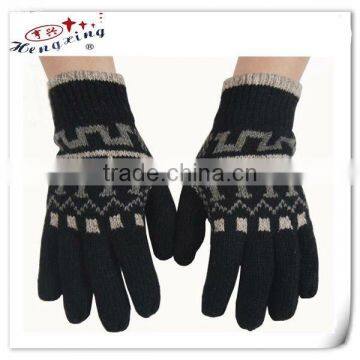 Five fingers acrylic knitted gloves manufacturers