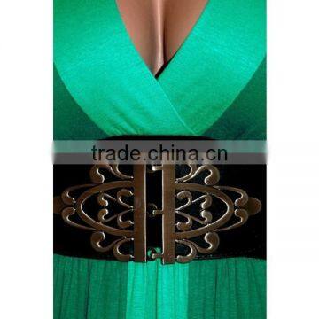 Women Plus Size Slim Black Color Block Long Maxi Plus SIze Dress photo-3