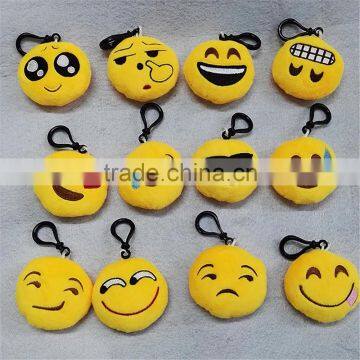 2016 Popular Cheap Stuffed Plush Soft Toy Key Chains Yellow Emoji Keychain photo-3