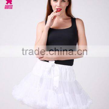 100% Nylon White Fluffy Pettiskirt Skirt For Adult Women