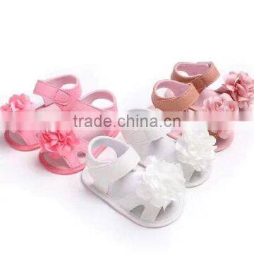 2017 New Arrival Outdoor Summer Pink Infant Foot Wear Breathable Baby Girls Shoes Sandals White Kid Flower Shoes photo-2
