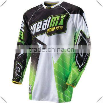 Fashion Design Custom Printed Mens Motocross Jersey 100% Polyester Mesh Dri-Fit T Shirt Full Sublimation Long Sleeve Jersey