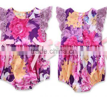 Toddler Infant Clothing Lace Flutter Floral Cute Design Romper One Piece Jumpsuit