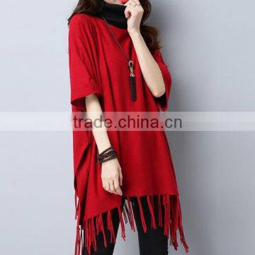 Zm35727a New Pattern Women Tassel Pullover Sweater Ladies Long Tops photo-5