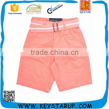 Drawstring Belt Boys Plus Size Coral Chino Shorts