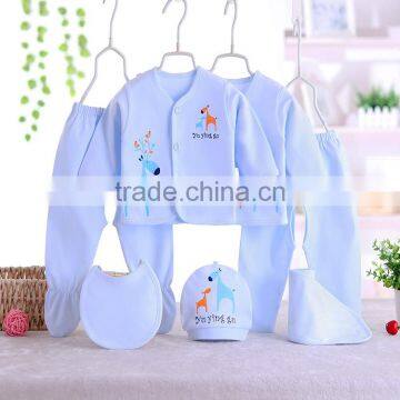 Good quality cotton animal printing cheap newborn baby clothing set