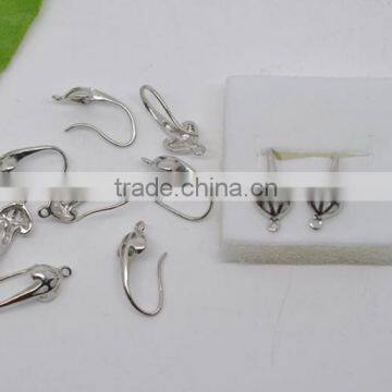 Earwire, Copper, Silver Tone , 18x10mm With Loop Pairs photo-3