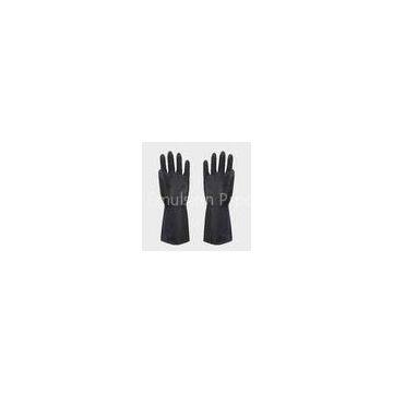 Black Industrial Latex Gloves , Diamond Rubber safety working gloves