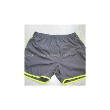 YJ-3022 Mens Lined Microfiber Blue Running Workout Shorts