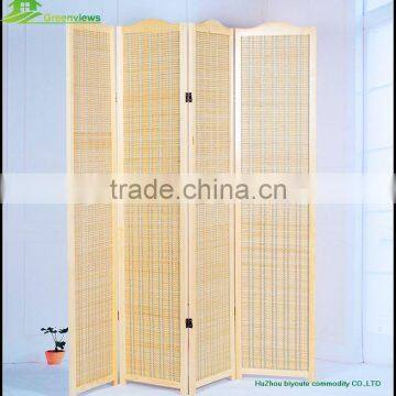 Bamboo newly wooden venetian Folding Screen Room Divider Pine Wood Frame with Bamboo Strips Screen GVSD035