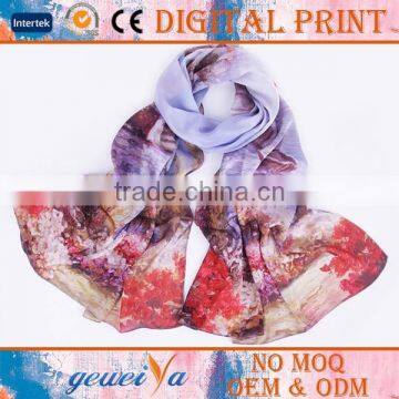 Printed Chiffon Infinity Flower Scarf