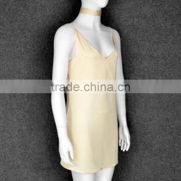 Women Deep V Choker Neck Satin Slip Dress Sexy Strappy Sleeveless A-Line Summer Evening Party Dress Sundress Club Wear photo-6