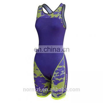 Invisible Zipper printed sleeveless triathlon wear with never fade