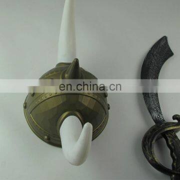 Party Carnival Halloween Crazy Hat With Horns, Plastic Viking Helmet