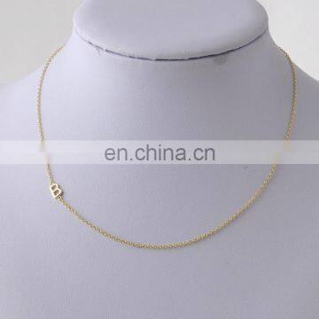 Personalized Sideways Cute With Baby's Initial Necklace - Silver
